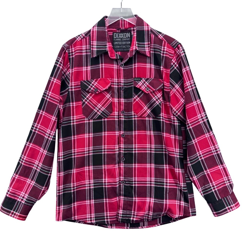 Dixxon Flannel Company Mens Limited Edition‎ Plaid Shirt Size M Red Snap-On